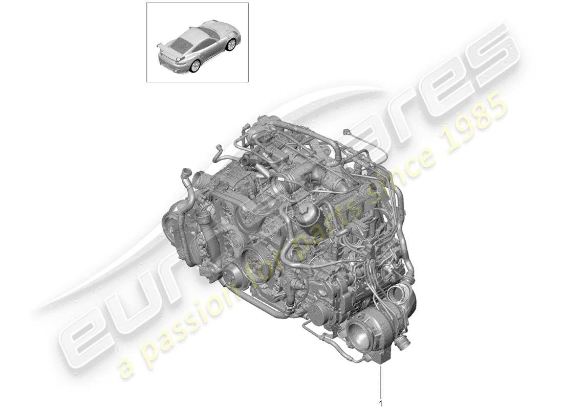 porsche 2016 (991-1 turbo) replacement engine - pdk - gearbox included compressor air conditioning exhaust gas turbocharger part diagram