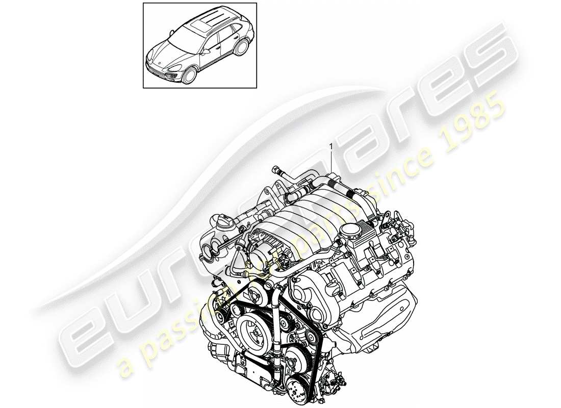 porsche 2013 (cayenne e2 92a) replacement engine but without: clutch plate tiptronic a/c compressor part diagram