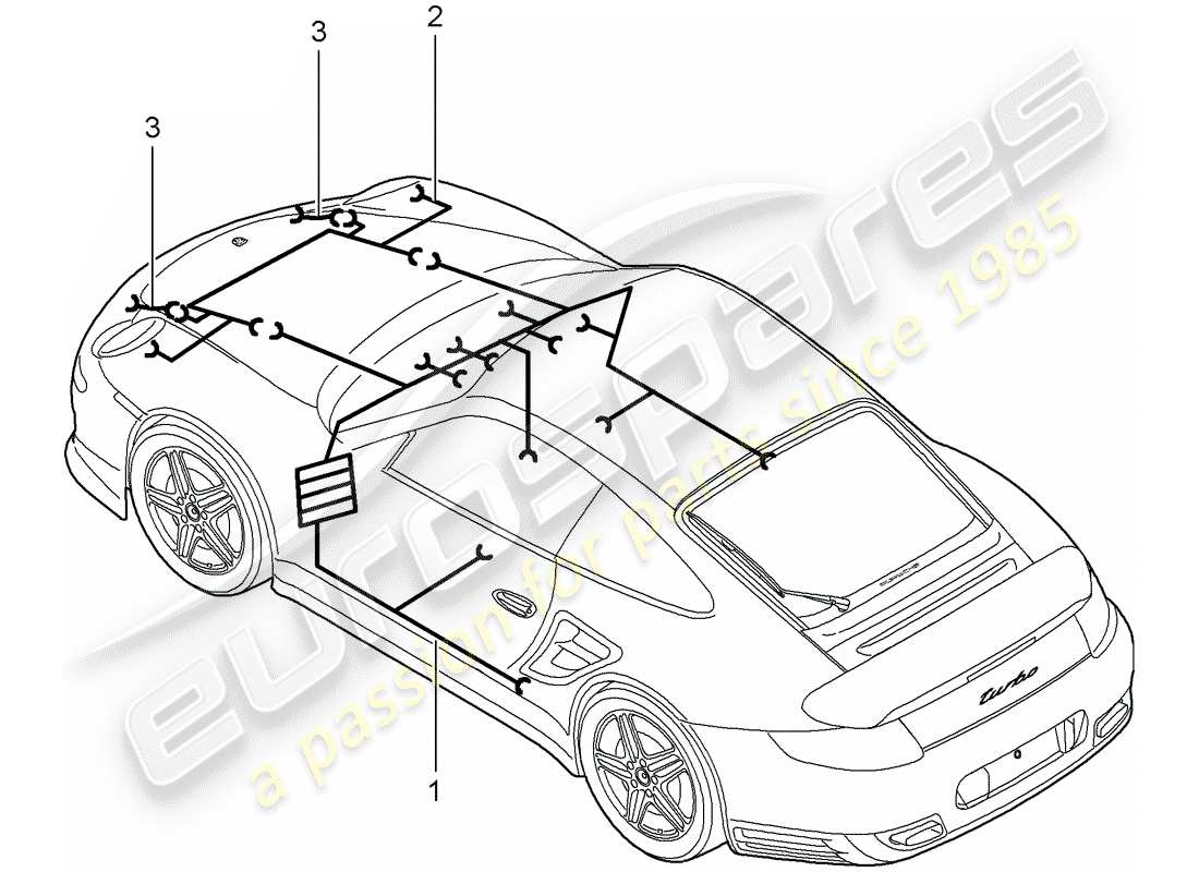 porsche 2012 (997-2 turbo / gt2 rs) wiring harnesses parts diagram
