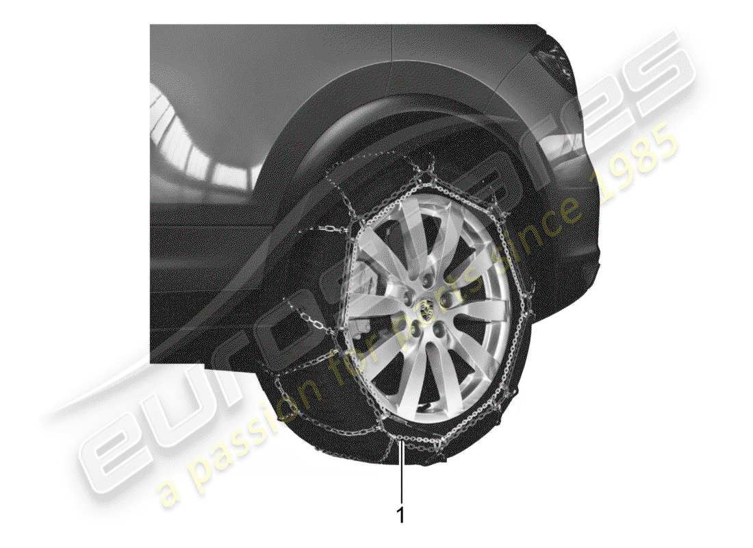 porsche 2006 (tequipment cayenne) snow chains parts diagram