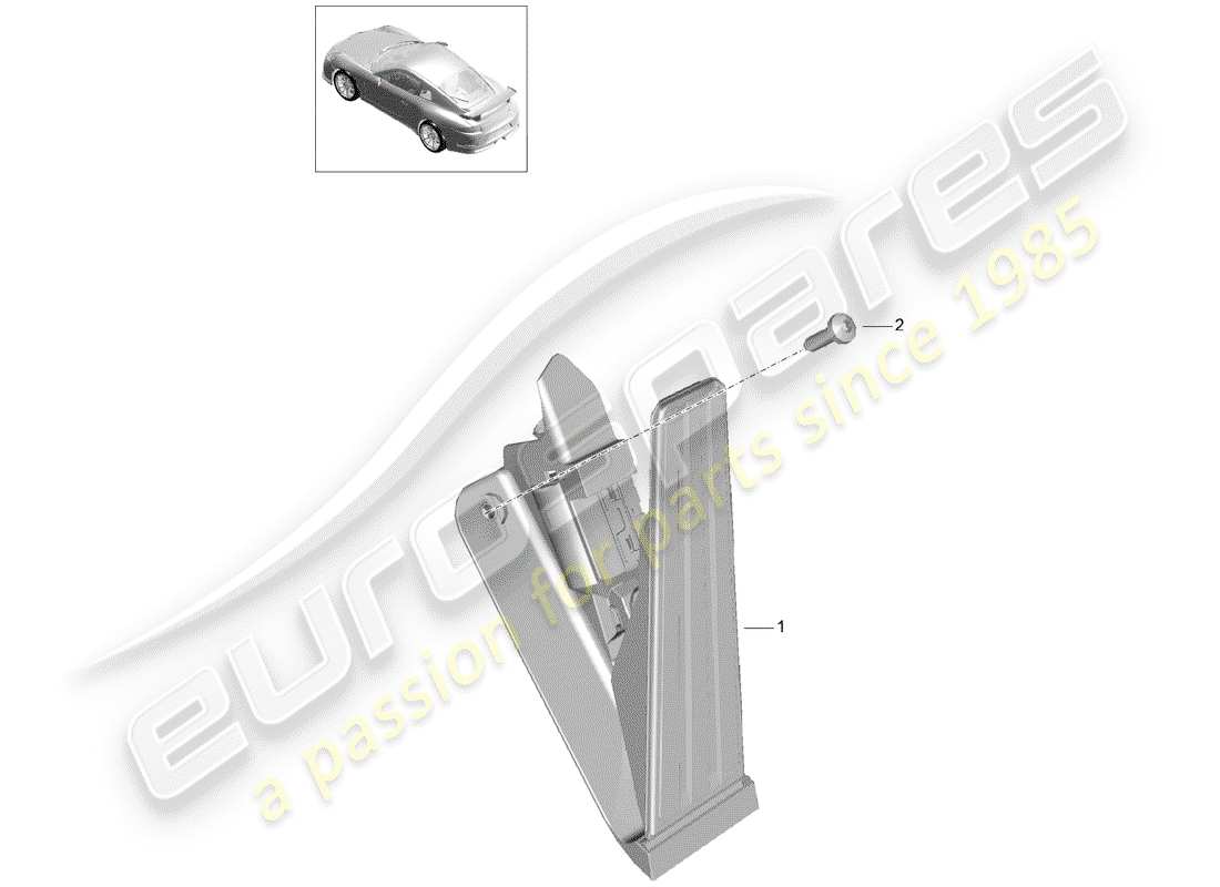 porsche 991r/gt3/rs (2015) brake and acc. pedal assembly parts diagram