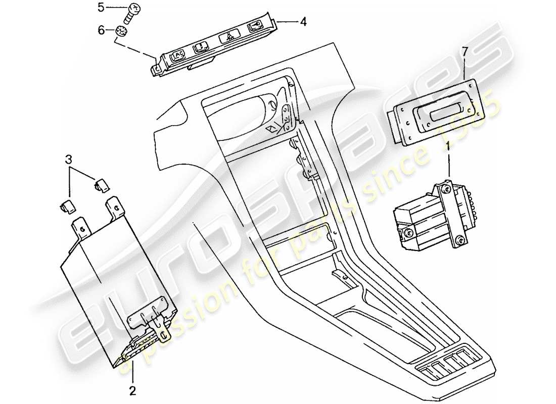 porsche 1988 (928) central indicator parts diagram