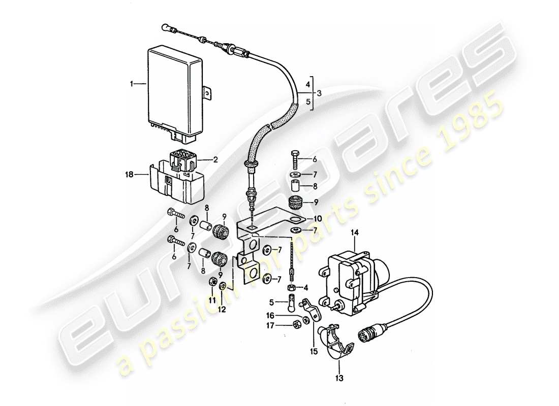 porsche 1993 (928) cruise control system parts diagram