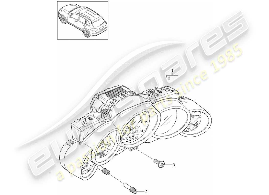porsche 2015 (cayenne e2 92a) combi-instrument coloured dial d - mj 2013>>- mj 2014 part diagram