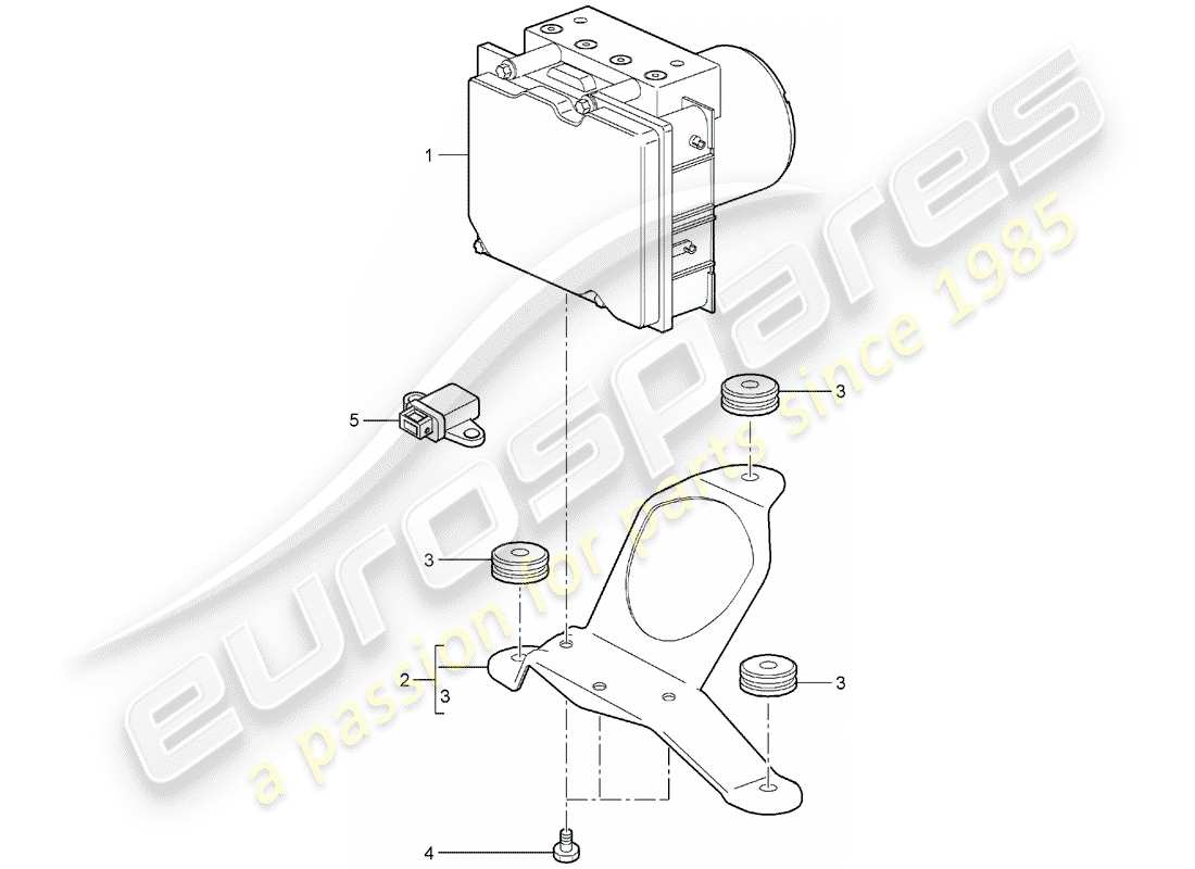 porsche 2008 (987 boxster) hydraulic unit anti-locking brake syst. -abs- parts diagram
