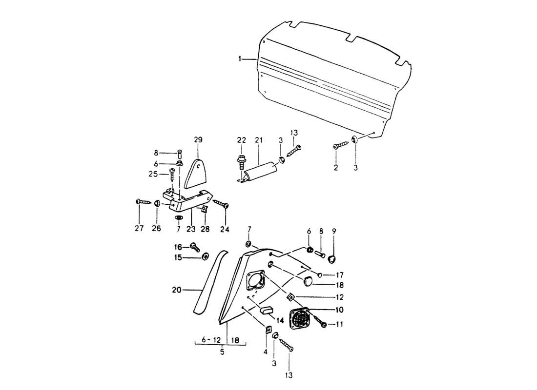 porsche 1994 (964) interior equipment parts diagram