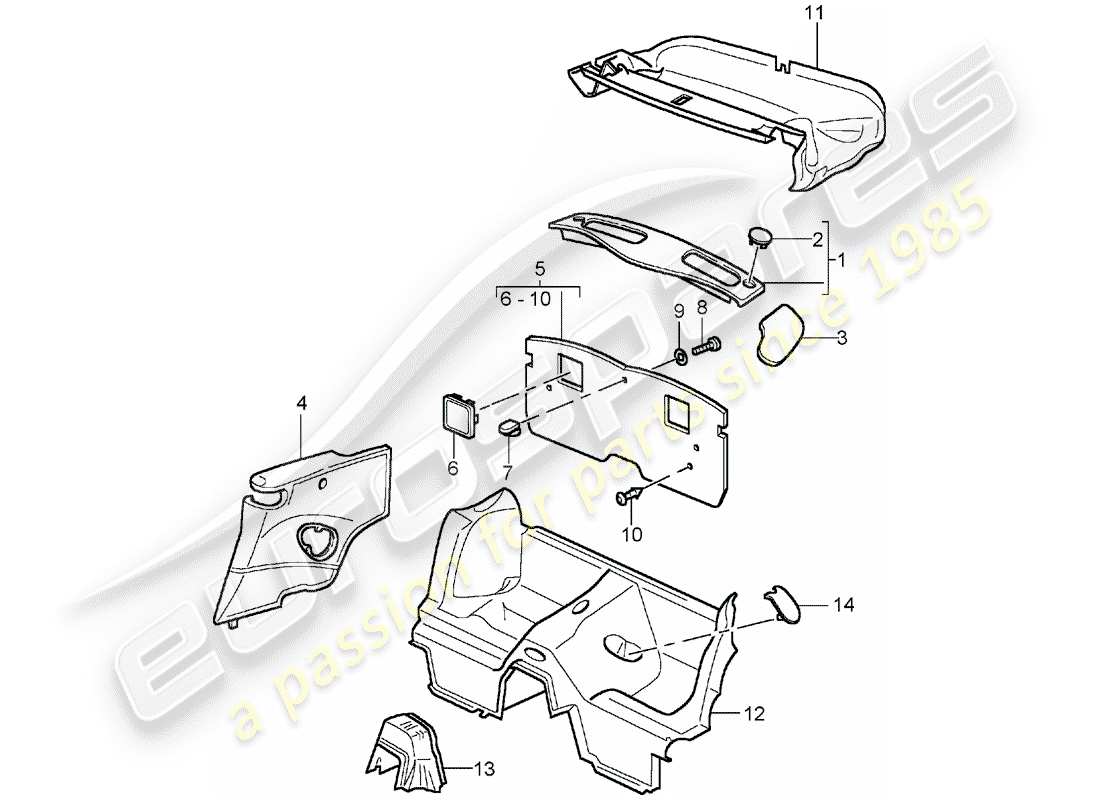 porsche 2005 (996 turbo / gt2) trims - d - mj 2004>> part diagram