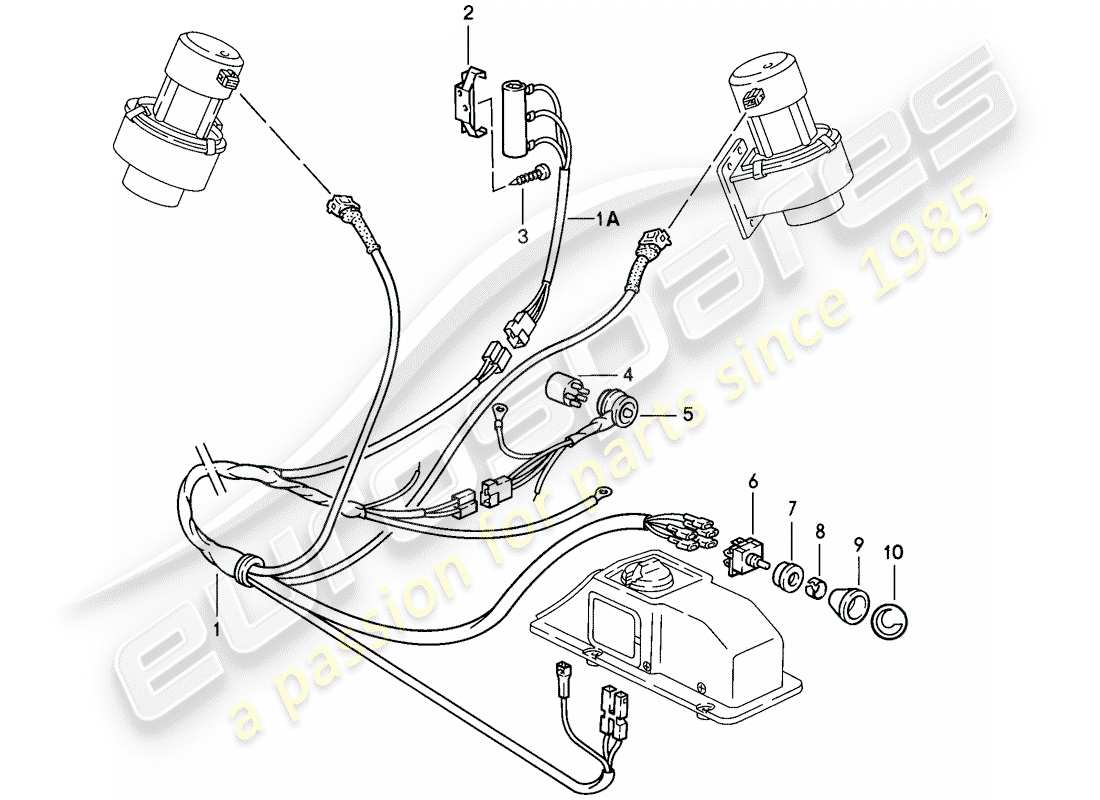 porsche 1986 (911) heating system 2 part diagram