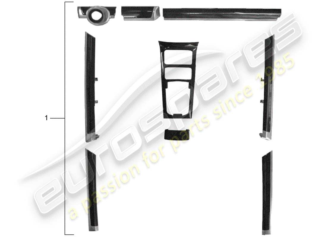 porsche 2010 (tequipment cayenne) 1 set trim moldings for parts diagram