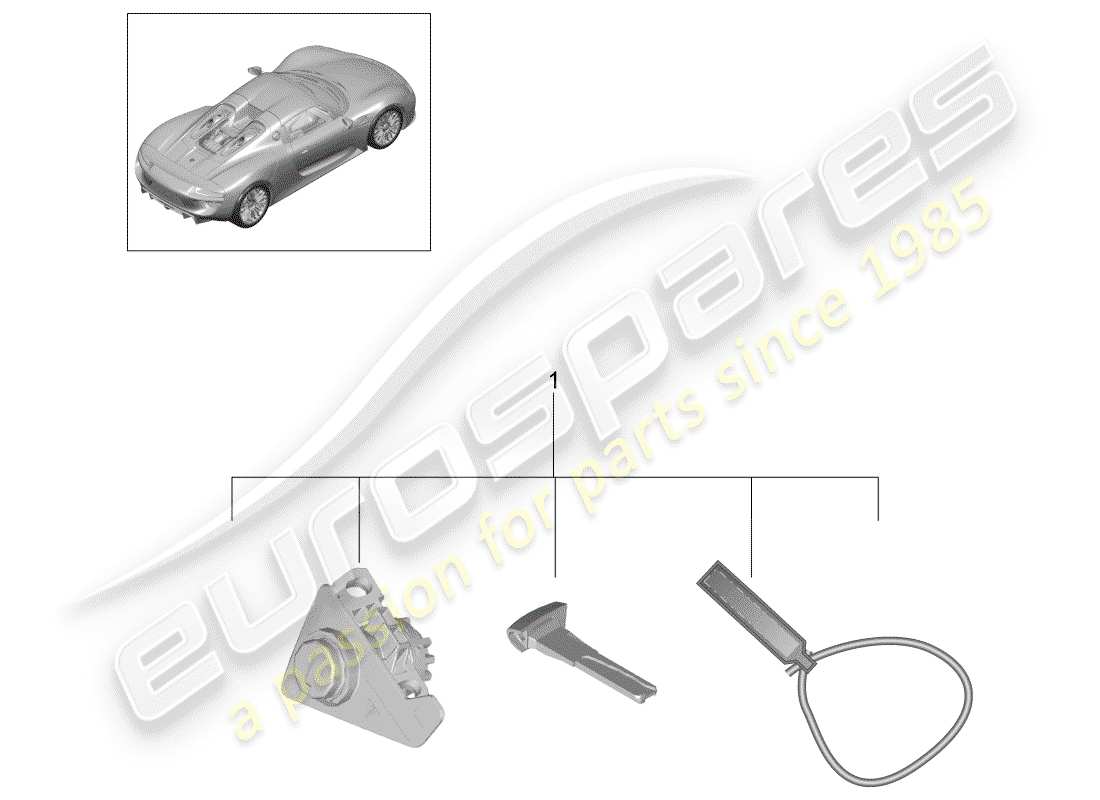 porsche 2015 (918 spyder) set of locks parts diagram