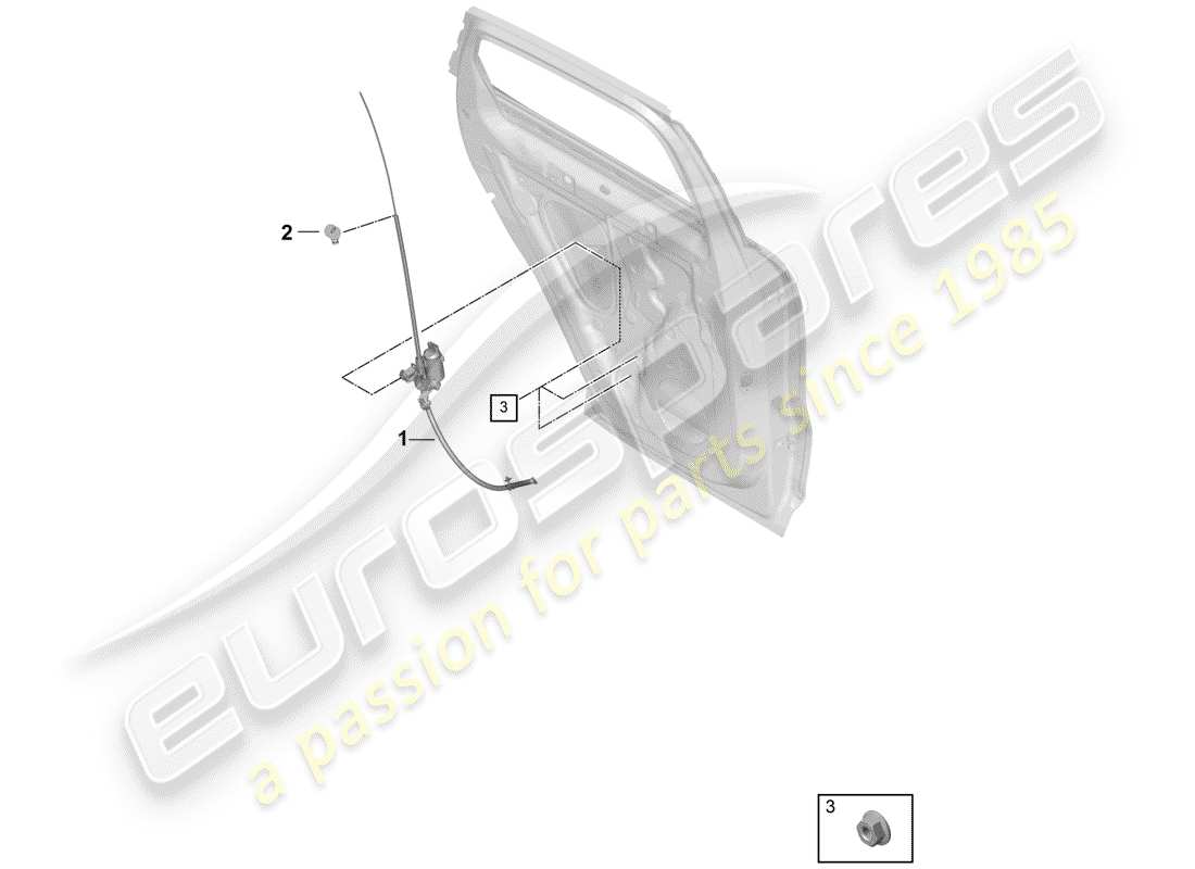 porsche 2020 (cayenne e3 9ya/9yb) roller blind rear door part diagram