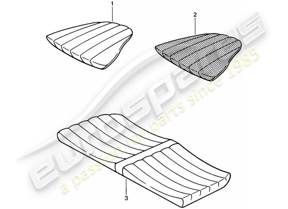 porsche 1986 (911) back seat cushion part diagram