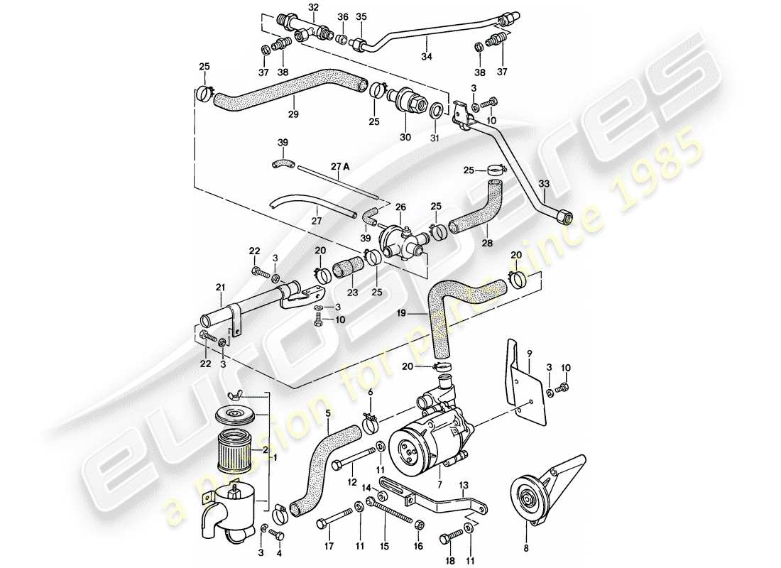 porsche 1986 (928) air injection part diagram