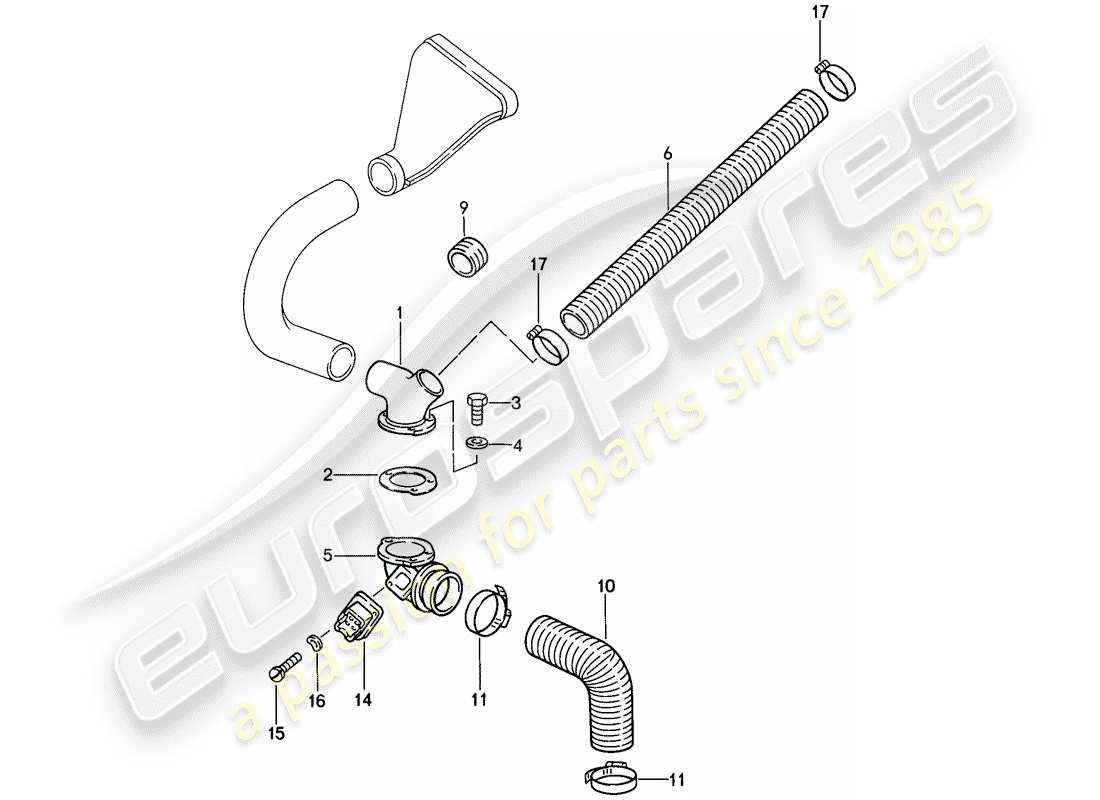 porsche 1988 (911) cooling air duct part diagram
