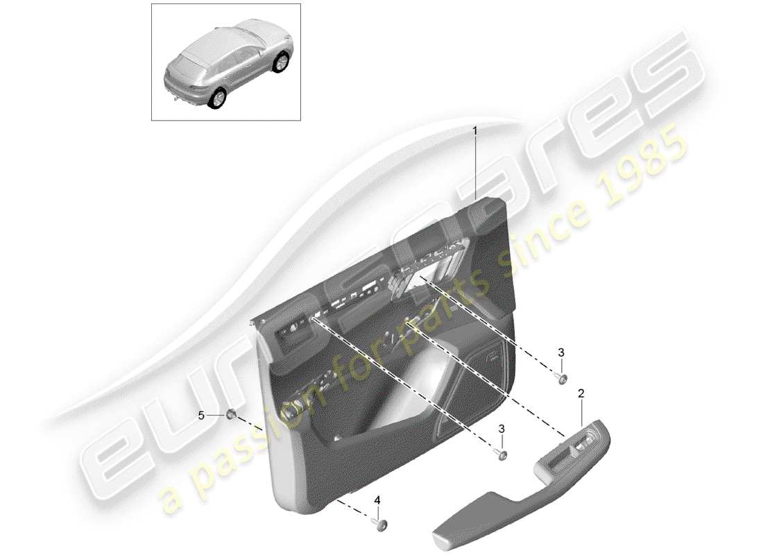 porsche 2017 (macan) door panel front slush technology part diagram