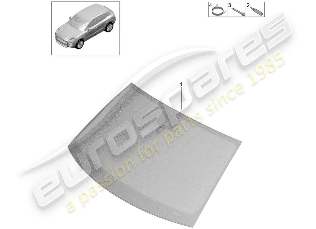 porsche 2020 (macan) windscreen parts diagram