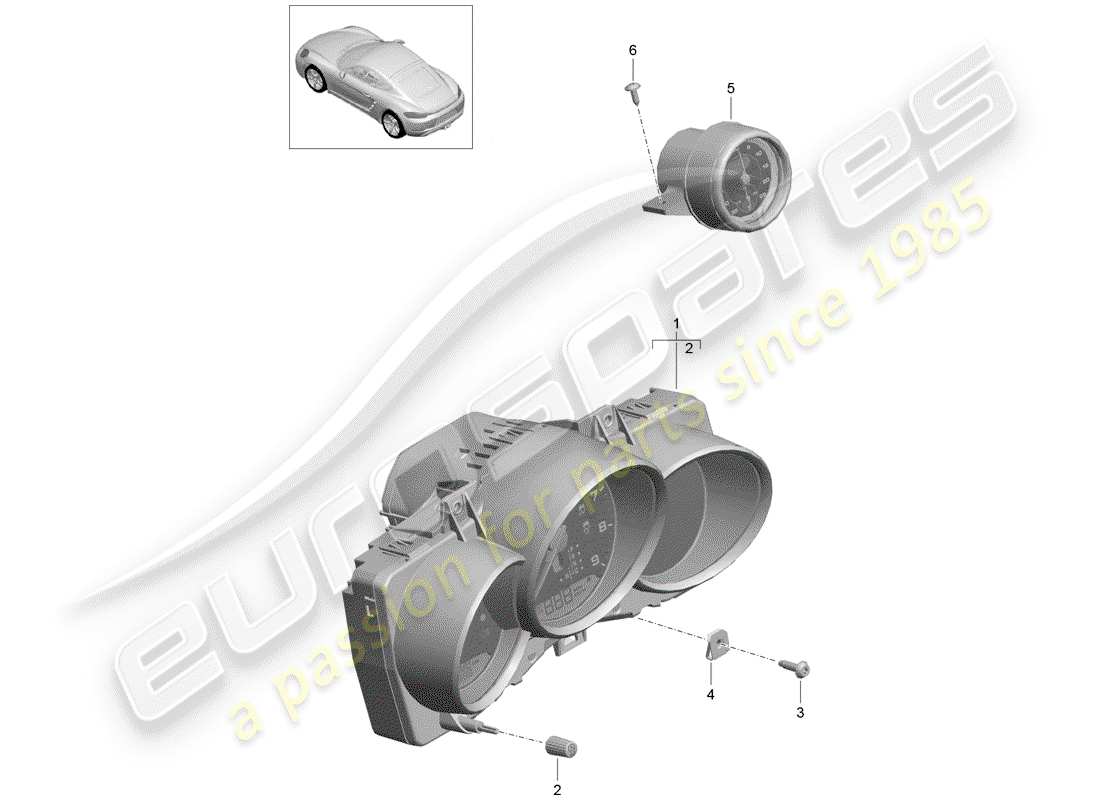 porsche 2020 (718 cayman) combi-instrument stopwatch d >>- 31.05.2020 part diagram