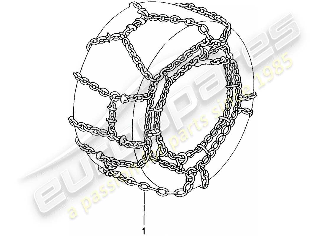 porsche 2003 (tequipment) snow chains parts diagram