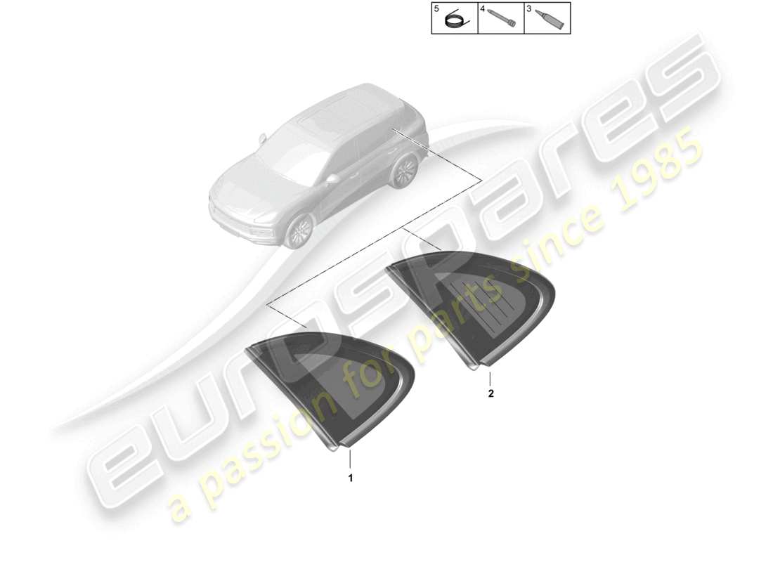 porsche 2020 (cayenne e3 9ya/9yb) side window rear part diagram