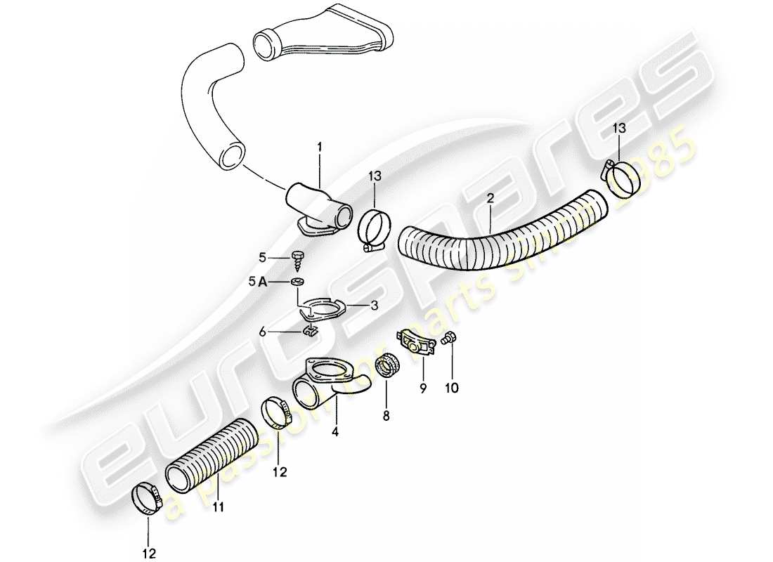 porsche 1988 (911) cooling air duct part diagram