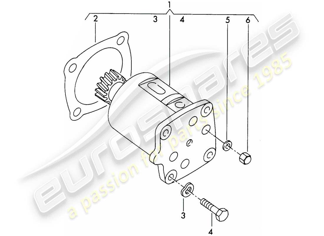 porsche 356b/356c (1965) oil pump parts diagram