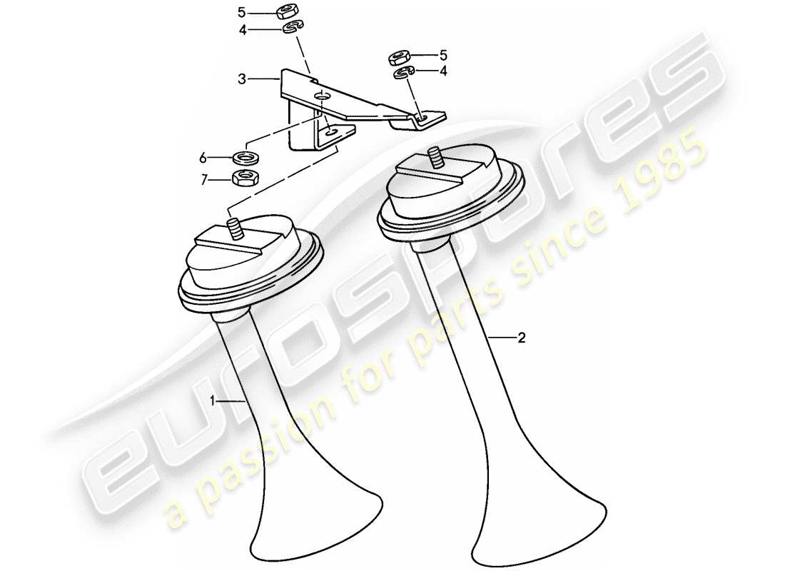 porsche 1989 (911) horn part diagram