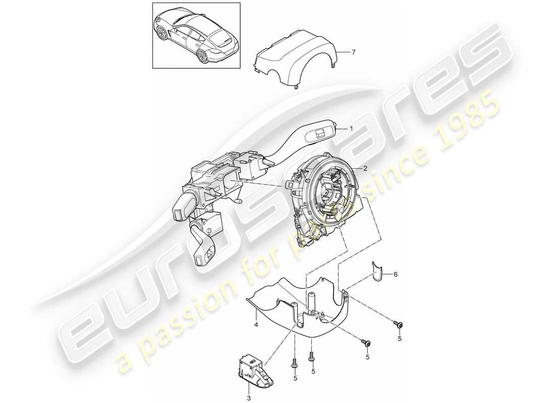 porsche 2012 (panamera 970) steering column switch part diagram
