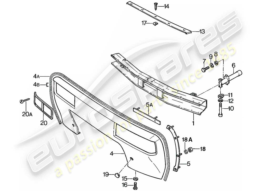 porsche 1986 (928) bumper part diagram