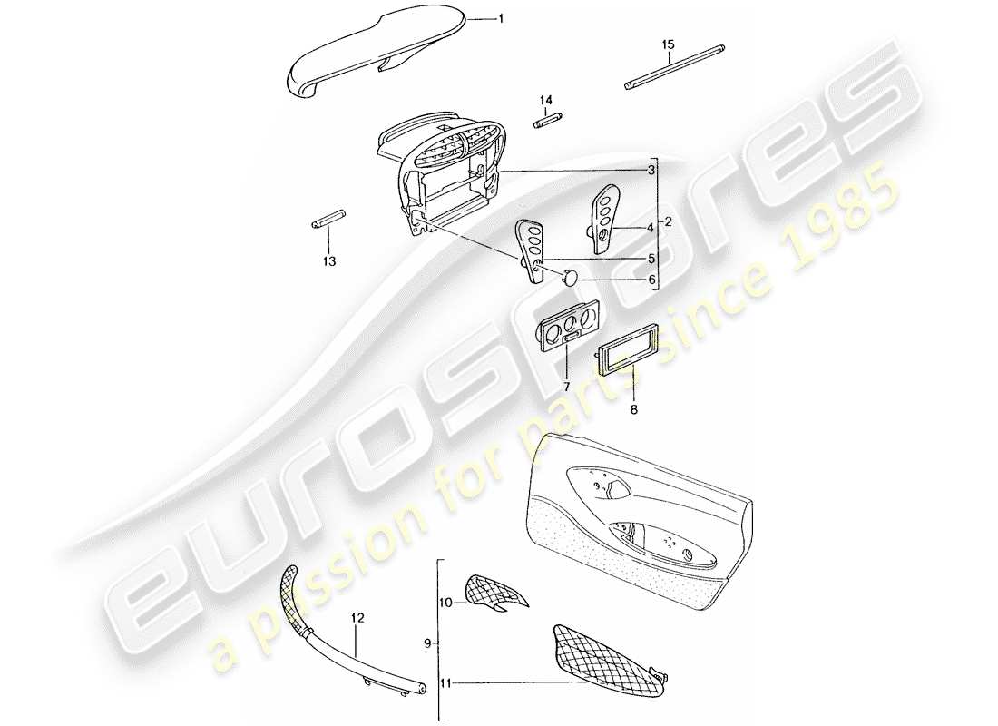 porsche 2006 (tequipment) instrument box part diagram