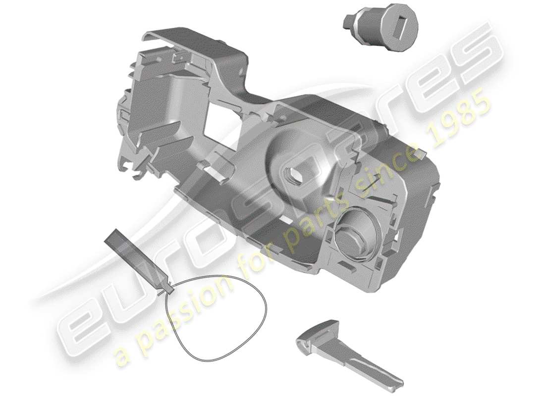 porsche 2016 (991-1) repair set 1 set of lock cylinders with handheld trans. & emerg. key parts diagram