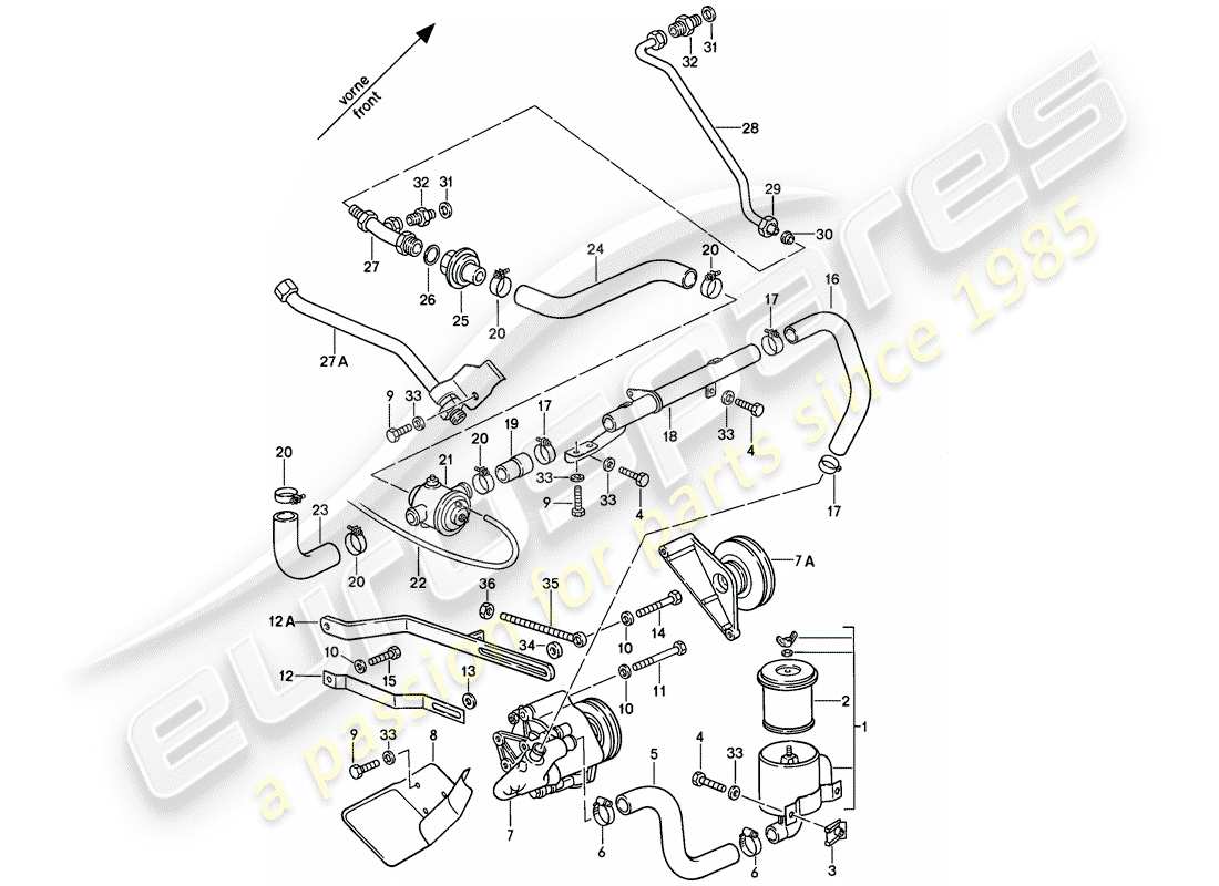 porsche 1980 (928) air injection parts diagram