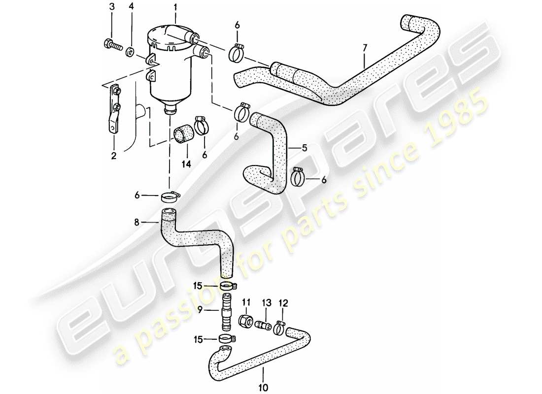 porsche 1986 (911) oil separator part diagram