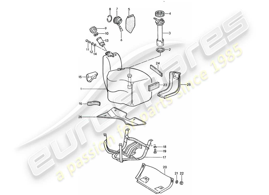 porsche 1987 (928) fuel tank parts diagram