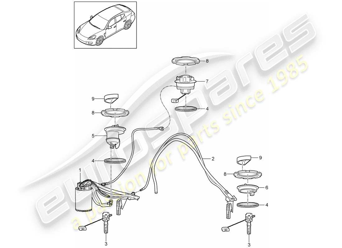 porsche 2014 (panamera 970) fuel tank fuel pump suction jet pump part diagram