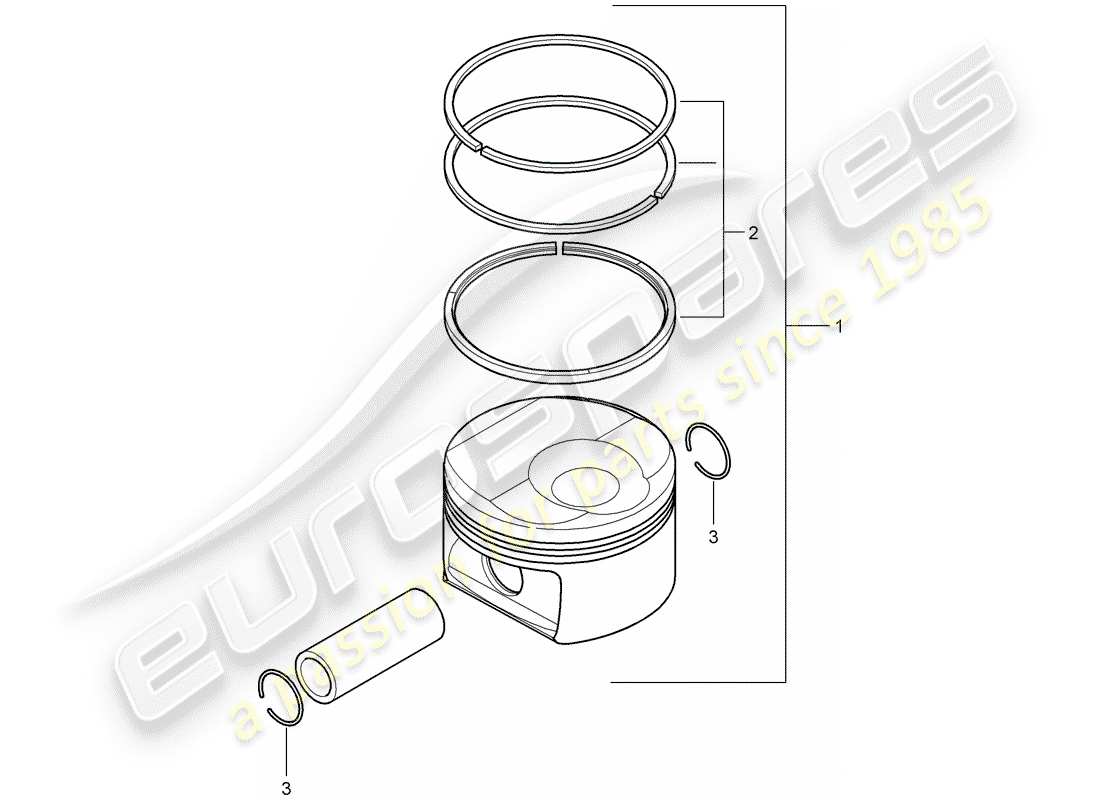 porsche 2012 (panamera 970) piston 1 set: piston rings part diagram