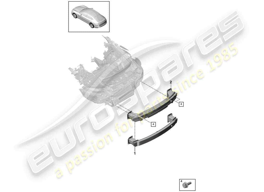 porsche 2018 (panamera 971-1) bumper carrier rear part diagram