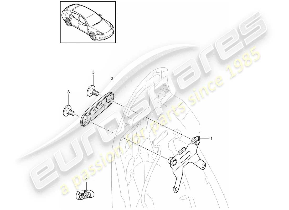 porsche 2011 (panamera 970) lcd screen for vehicles with rear seat entertainment 'rse' fasteners part diagram