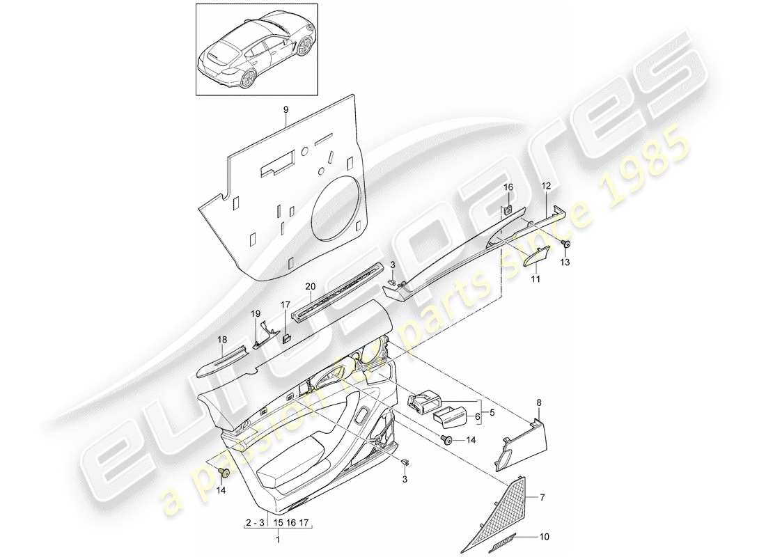 porsche 2013 (panamera 970) door panel rear d >>- mj 2013 part diagram