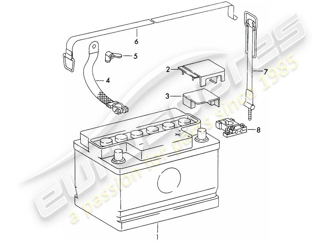 porsche 1970 (911) battery parts diagram