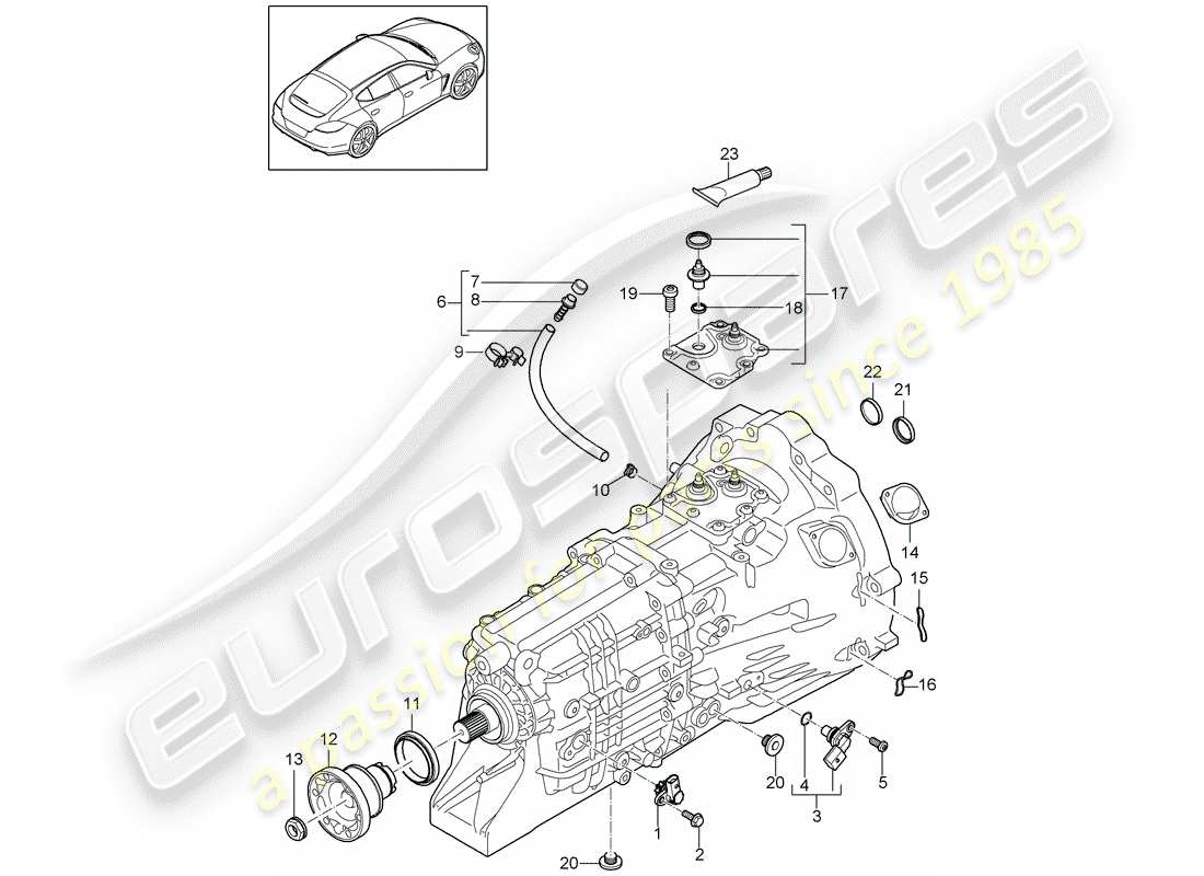 porsche 2013 (panamera 970) manual gearbox individual parts part diagram