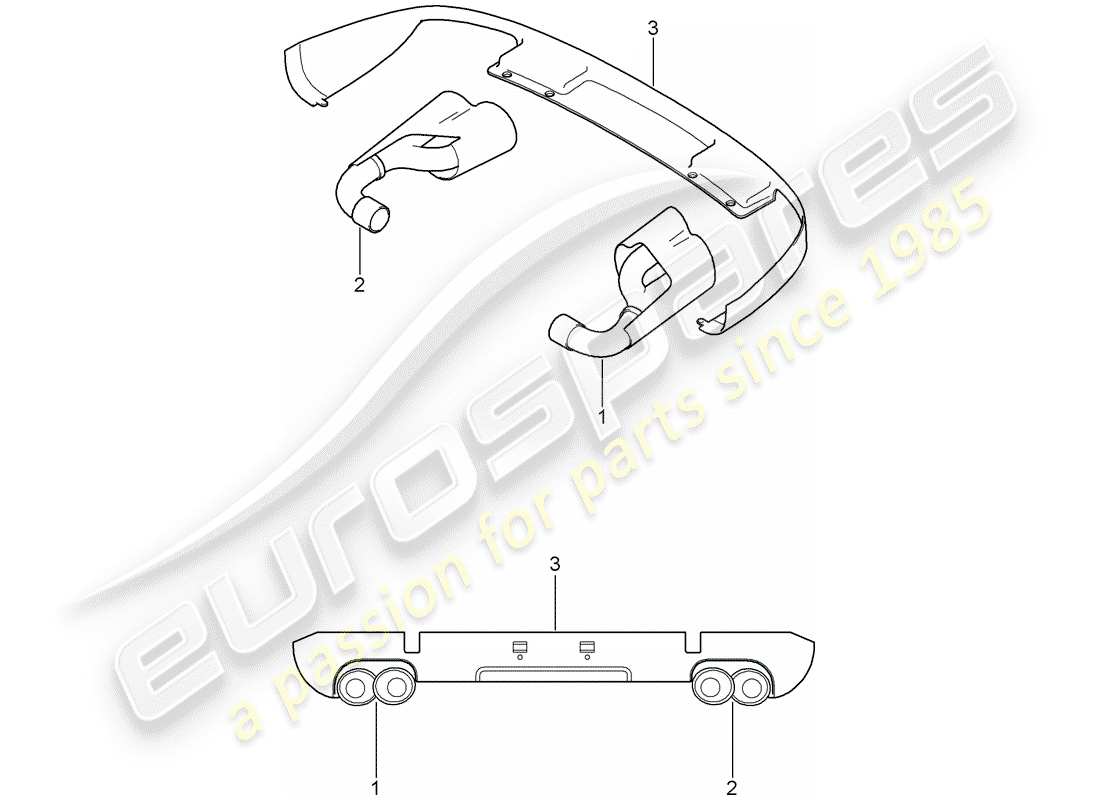 porsche 2019 (tequipment cayenne) tailpipe parts diagram