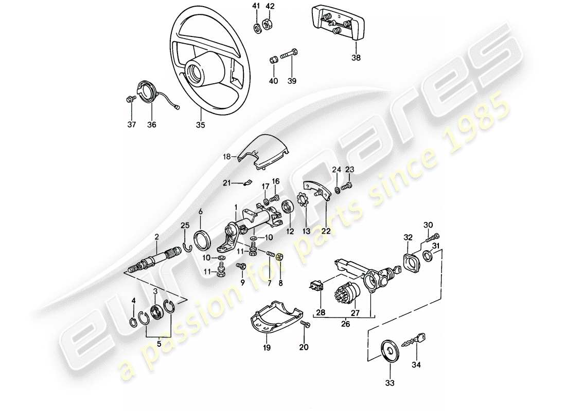 porsche 1987 (911) steering parts part diagram