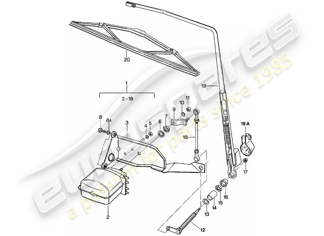 porsche 1981 (911) rear window wiper part diagram