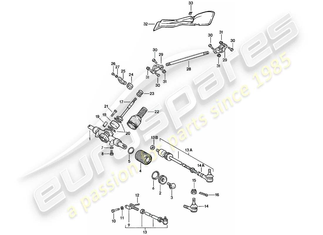porsche 1982 (911) steering - accessories part diagram
