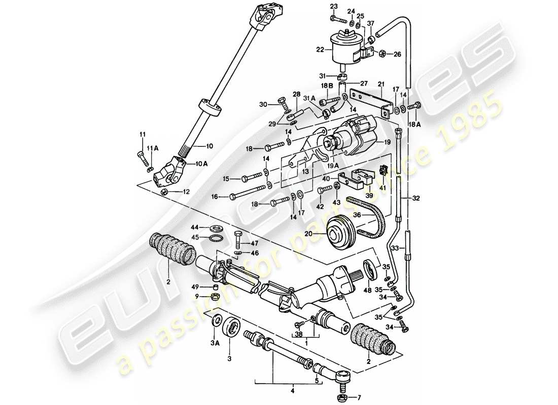 porsche 1982 (928) steering gear - tie rod - see technical information - nr-4/20 parts diagram