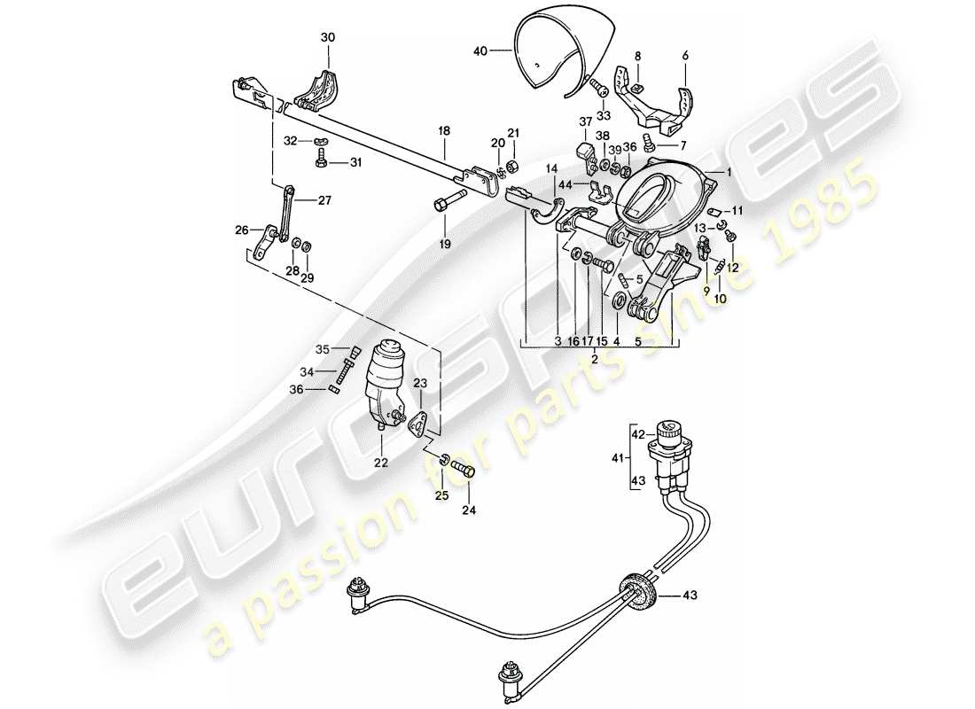 porsche 1984 (928) pop-up headlight parts diagram