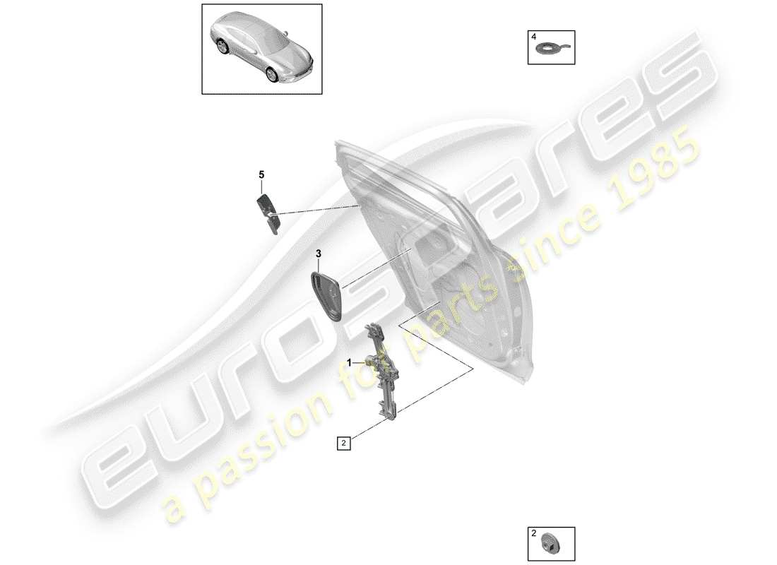 porsche 2020 (panamera 971-1) window regulator rear door part diagram