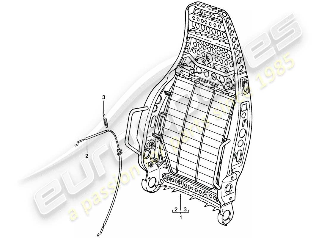 porsche 1983 (928) sports seat - electrically adjustable - backrest frame - single parts - d - mj 1985>> part diagram