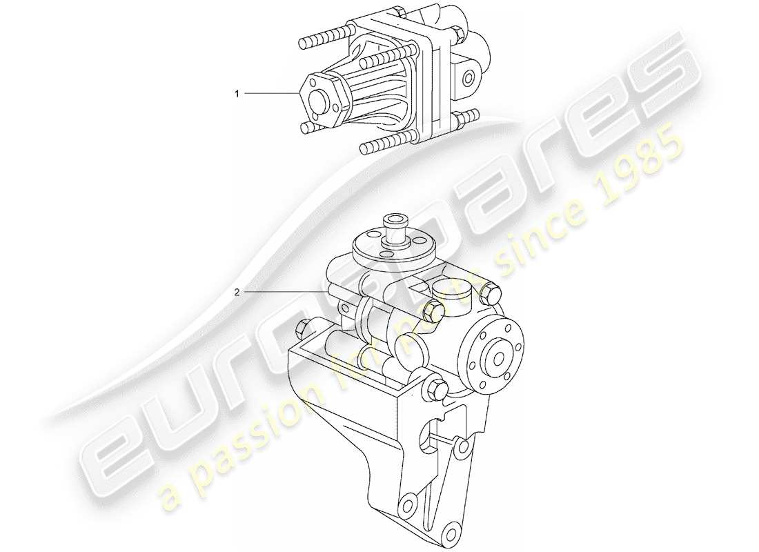 porsche replacement catalogue (1997) power-steering pump parts diagram