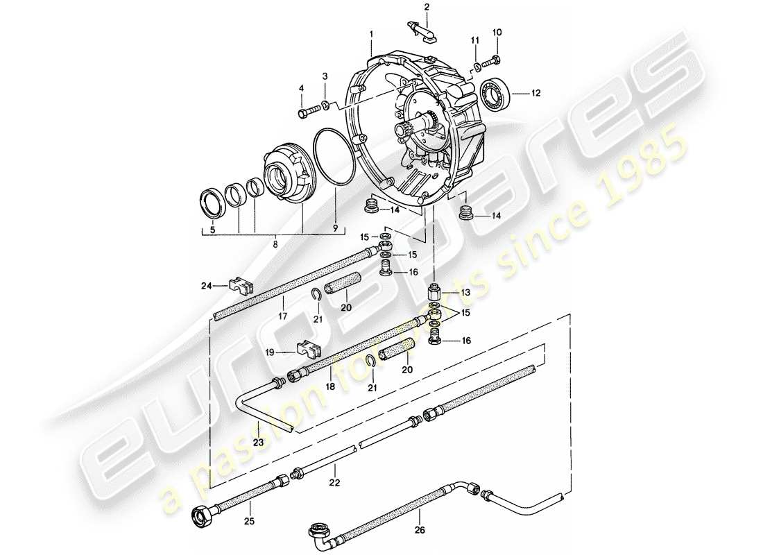 porsche 1982 (928) transmission case - 1 - automatic transmission parts diagram